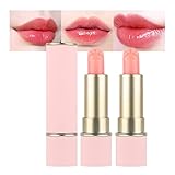 BINGBRUSH 2 Pcs Cat's Paw Color Changing Lipstick &Lip Balm, Long Lasting Labiales Lip Gloss Tinted Magic Lip Stain Makeup Moisturize Lipstick Set for Women