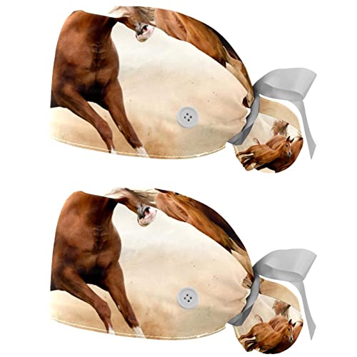 Lot de 2 chapeaux de travail animaux chevaux casquettes bouffantes unisexes