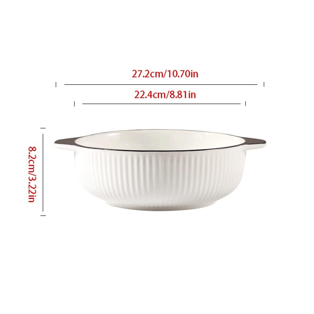 Miski do Ramen Miska na owoce Duża miska na zupę z podwójnymi uszami, ceramiczna duża miska, salaterka o dużej pojemności salaterka talerze obiadowe