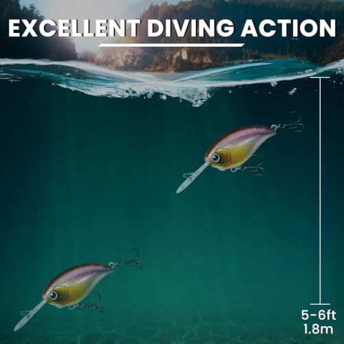 Image of TRUSCEND Easy Catch Crankbait with BKK Hooks, Shallow or Deep Diving Crank Bait Fishing Lures for Bass Pike Walleye, Unipue Wobble Design for More Bites, Vibe Lipless Crankbaits Freshwater Saltwater
