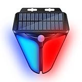 Aolyty Solar Strobe Warning Lights 90DB Alarm Outdoor,4 Working Modes Solar Power Motion Sensor Alarm Light,IP65 Waterproof Security Siren Light for Pasture,Home,Farm,Barn,Villa,Yard