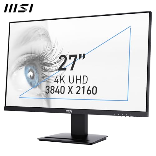 Image of MSI PRO MP273U 27 Inch UHD Office Monitor - 3840 x 2160 IPS Panel, PIP /PBP, Wide Color Gamut, Eye-Friendly Screen, Built-in Speakers, Tilt-Adjustable - HDMI 2.0b, DP (1.4a)
