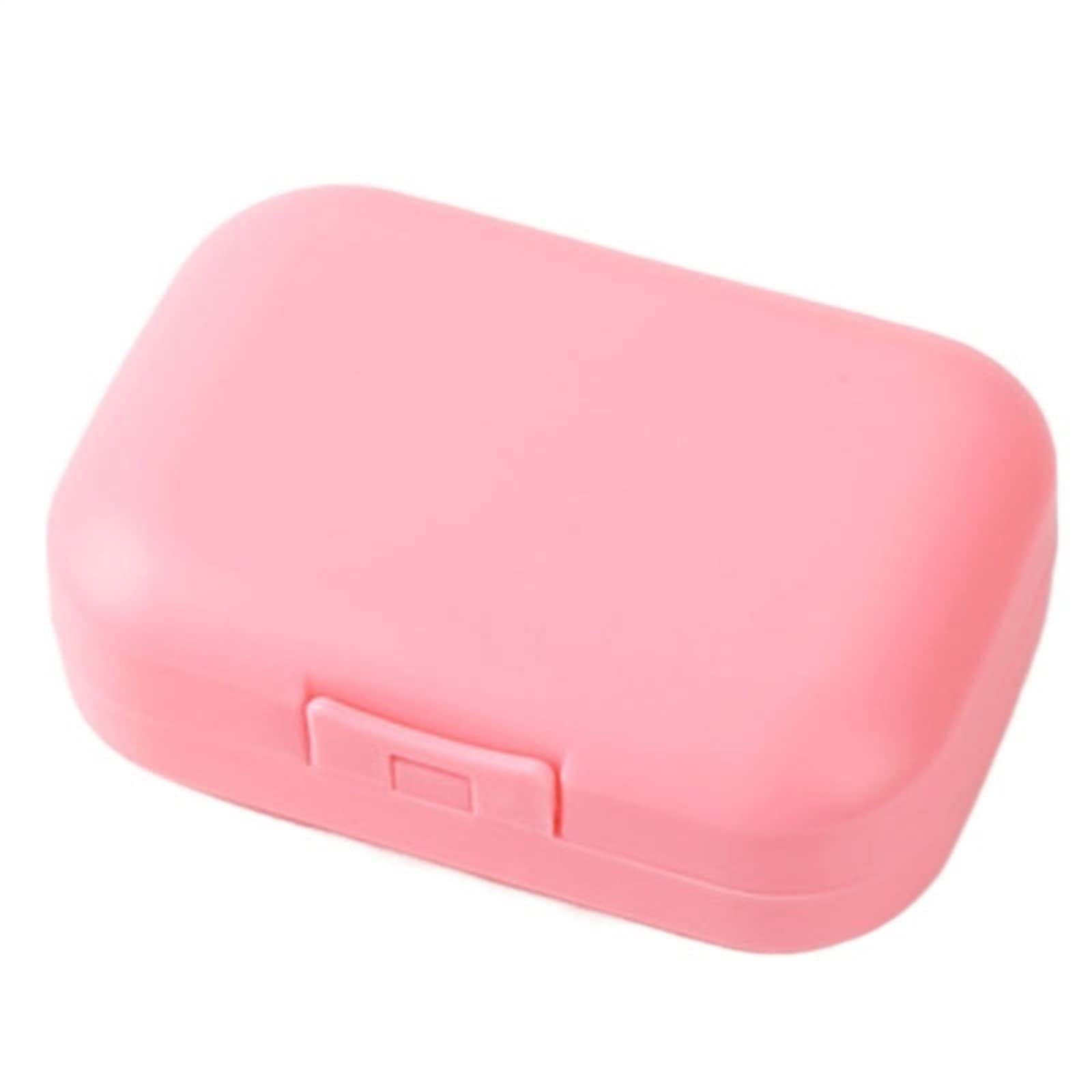 JINGYAN Soap Dishes Soap Box Case Dishes Waterproof Leakproof Cover Bathroom Accessories Toilet Laundry(Pink)