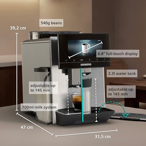 SIEMENS EQ900 iAroma Fully Automatic Espresso Machine, 6.8-Inch iSelect Touch Display, baristaMode, comfortMode, beanIdent Technology, Dual Bean Containers, Home Connect App, Inox, TQ927G03 - Image 5