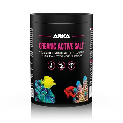 Sal Marina para Acuario Marino – ARKA Organic Active Salt 1 kg – con activadores orgánicos para Crecimiento Coralino y Color – sin fosfatos – Soluble y Segura – Equilibrio Estable y Profesional