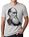 Charles Darwin Portrait T-shirt Atheist Tee Evolution Gray XL