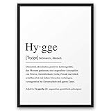  HYGGE I Definition ABOUKI Kunstdruck Poster Bild Geschenk-Idee Frauen Männer Freund Freundin Liebes-Paar Familie Geburtstag Weihnachten - ungerahmt DIN A4