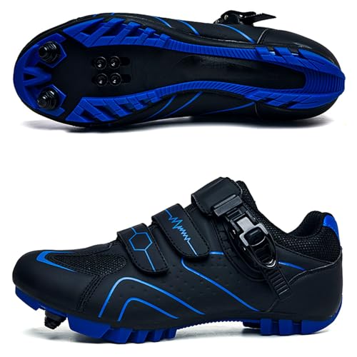 JiuQing MTB Cycling Shoes Men Mountain Bike Shoes Compatible with SPD 2-Bolts SPD Cleats for Outdoor Riding3