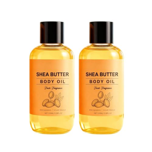 Huile Corporelle au Beurre de Karité, Huile Hydratante Naturelle pour le Corps, Soin Peaux Sèches, Texture Non Grasse, Absorption Rapide, Utilisation Multi-fonctions Visage et Cheveux (2)
