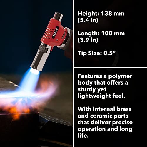 Solder-It Pro-Torch Pt-220 | Automatic-Ignition Butane Torch Lighter | Up To 220 Minutes Butane Refill Tank | Blow Torch, Soldering Tool, And Grill Lighter | For Brazing, Plumbing, & Auto Repair #TOP5