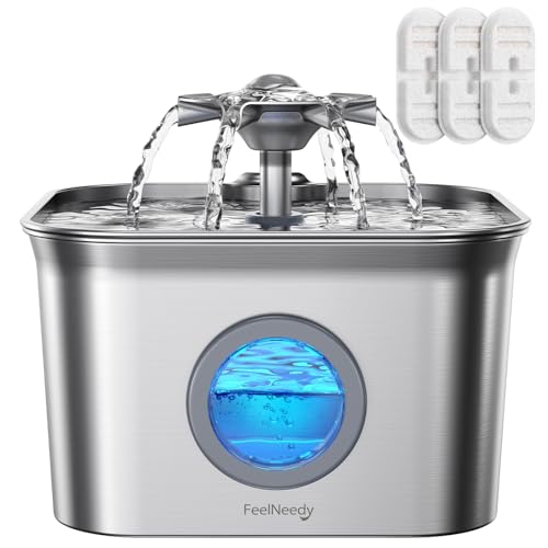 2.8L Cat Water Fountain for Drinking Stainless Steel