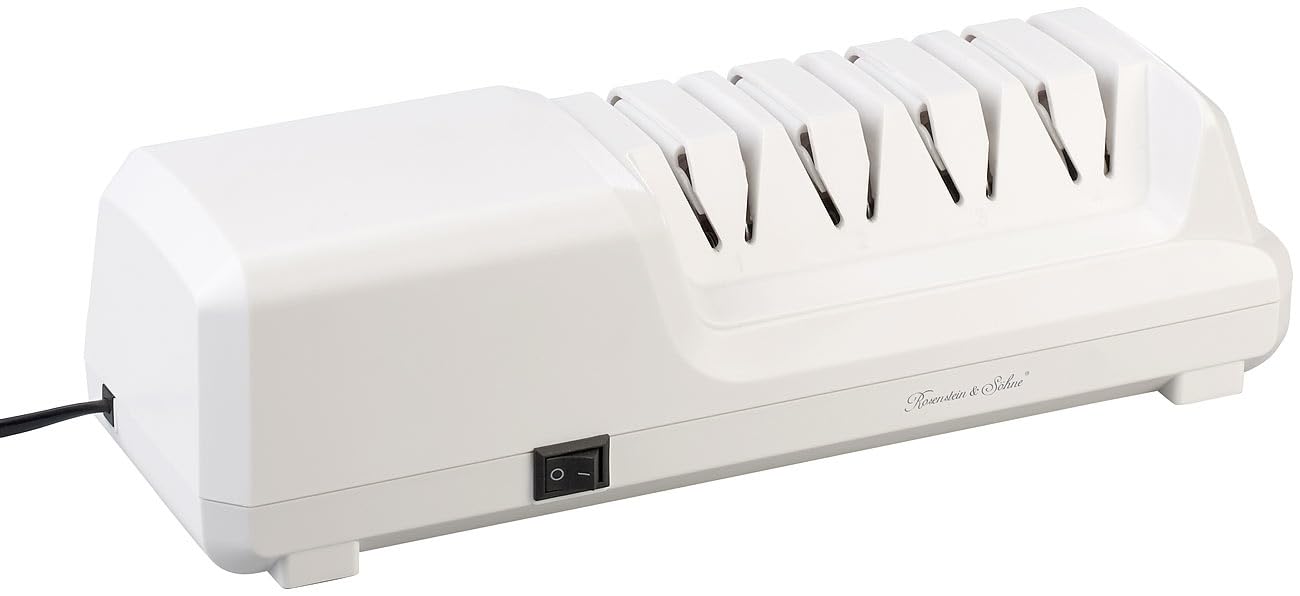 Rosenstein & Söhne Elektrischer Diamant-Messerschärfer, 4 Schleif-Stufen, 18 Watt