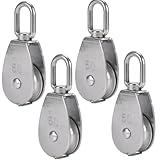 Vestamore 304 Edelstahl-Seilrolle, 4 Stück, robust, 400 kg Kapazität, für Marine, Fischernetz...