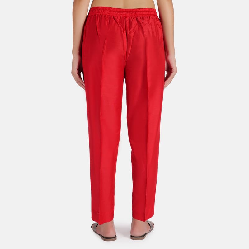 Image of Trouser Pants for Women,Stylish Trousers for Woman for Kurti Relaxed & Regular Straight fit Palazzo,Ethnic Bottom Formal Pants for Women Office wear Casual & Daily Use
