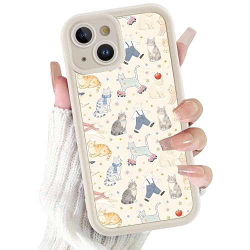 Coque pour iPhone 14 en silicone TPU souple motif chat mignon kawaii