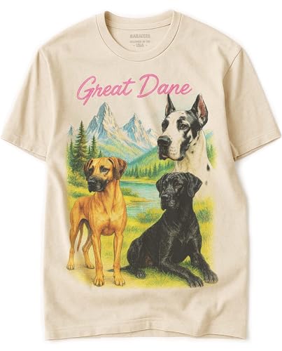 Great Dane Vintage Tshirt for Dog Mom & Dad 100% Natural Undyed Cotton for Men & Women