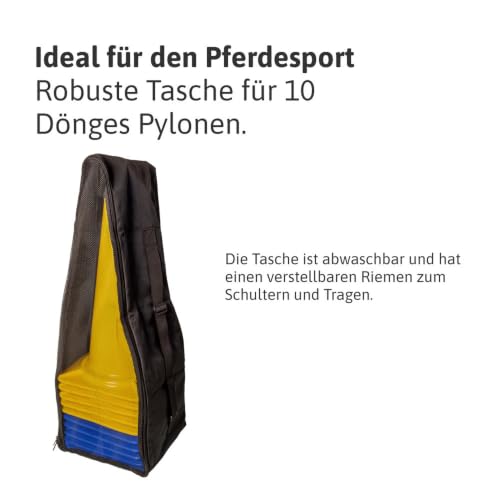 Dönges Tasche für Pylonen (Agility Bodenarbeit Hundesport Outdoortasche Reitsport Reittraining Markierungen) H x B x T: 80 x 30 x 30 cm, Lieferumfang eine Tasche ohne Pylonen