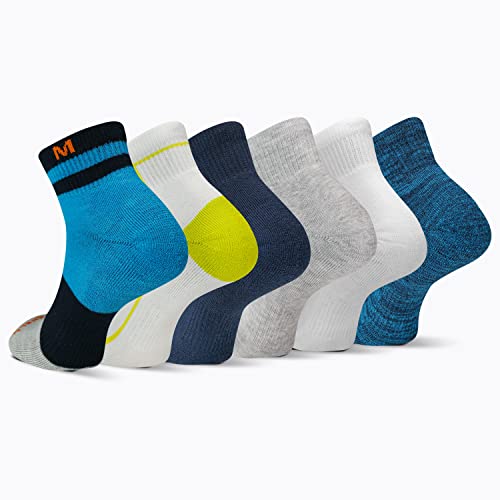 Image of Merrell Unisex Adult Men's and Women's Recycled Cushioned Ankle Socks - 6 & 12 Pairs - Hiking Arch Support