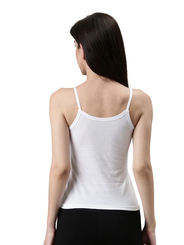 Image of Dixcy Slimz Solid Slim Fit Scoop Neck Sleeveless Cotton Camisole for Women