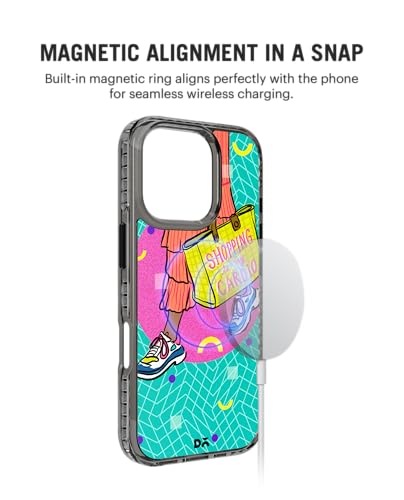 Image of DailyObjects Shopping Cardio Stride 2.0 Magnetic Case Cover Compatible with iPhone 16 Pro Max | Wireless Charging Slim Back Cover | 2 Layer Edge Protection & Shockproof
