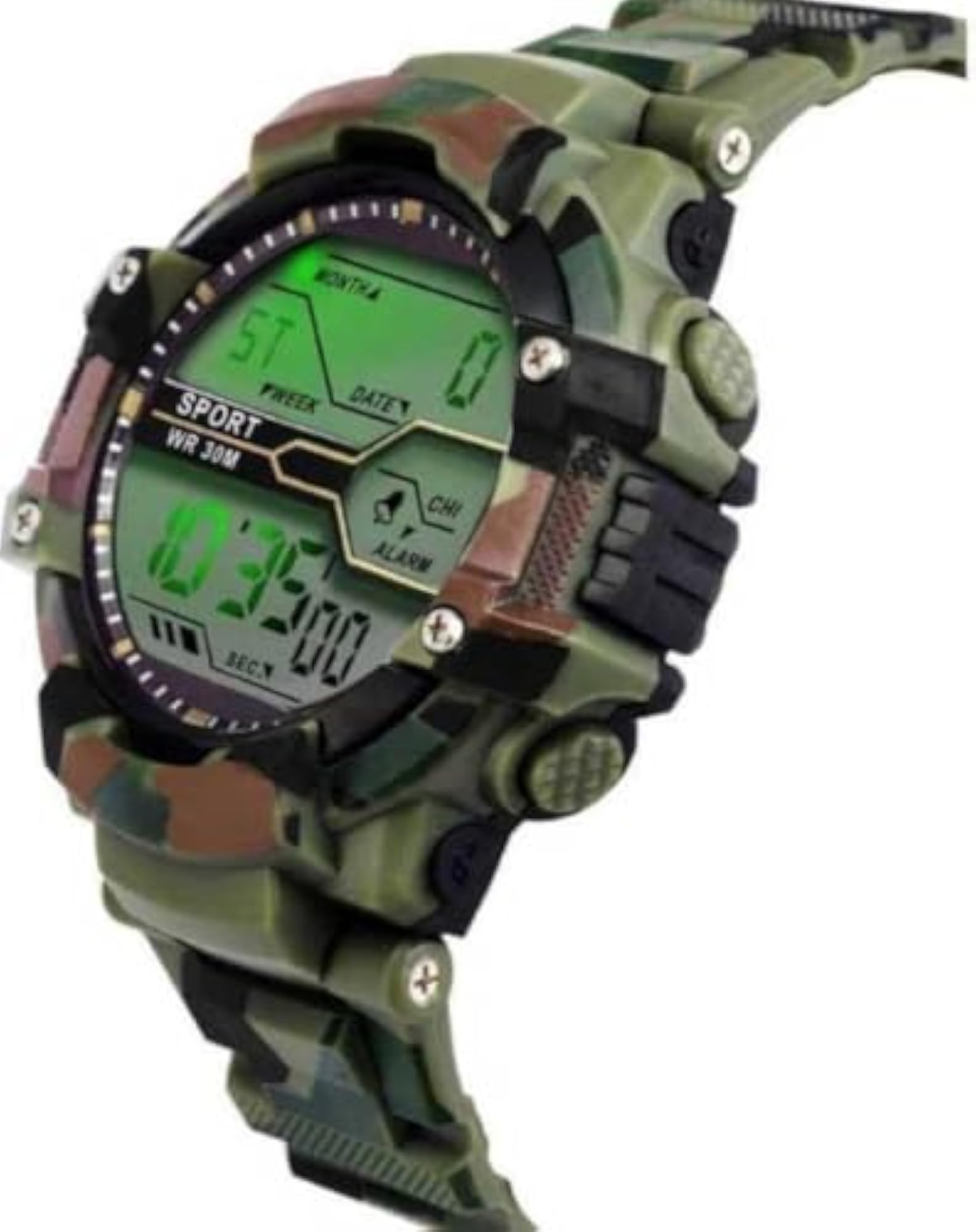 Boys Digital Watch with Silicone Strap, Round Dial