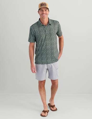 Polo de rendimiento para hombre HUK Men's Pursuit con manga corta y diseño estampado miniatura 2
