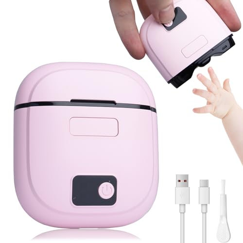 Automatic Electric Nail Trimmer with LCD Digital Display, Electric Nail Clipper with 3-Speeds Levels, USB Rechargeable Safety Nail Clippers for Babies,Children, Adults,Seniors(Pink)