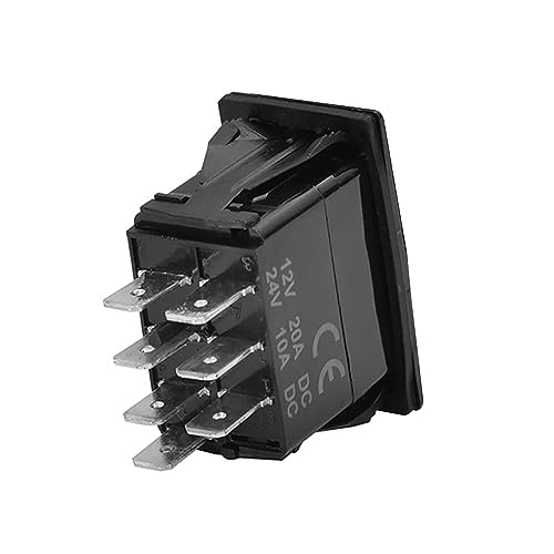 Image of Dual Led Up Green & Down Blue 7 Pin (ON)-Off-(ON) DPDT 3 Way Momentary Rocker Switch Base for ARB /Carling Auto Marine Boat Dashboard Switch Replacement 12V /24V IP68