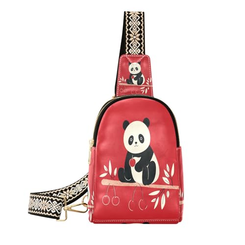Crazy Ranch Panda Cherry Red vêtement de style décontracté de couleur rouge cerise