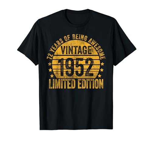 Retro 72nd Birthday Gifts Men Women Camiseta