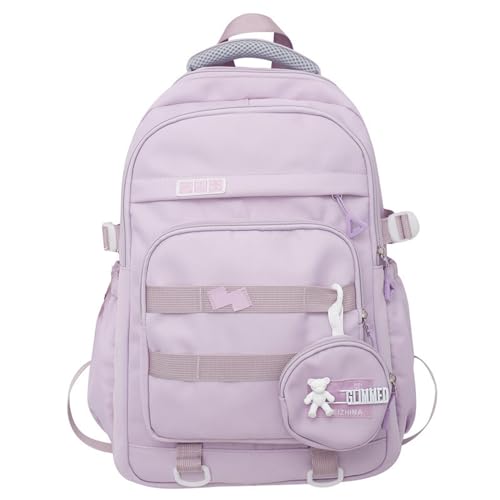 Linda mochila escolar para meninas adolescentes, mochila para escola, estética universitária, para crianças, estudantes, laptop grande, Roxa, Moderno