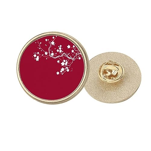 Broche ronde japonaise en métal doré pour accessoiriser un manteau ou une veste en lin