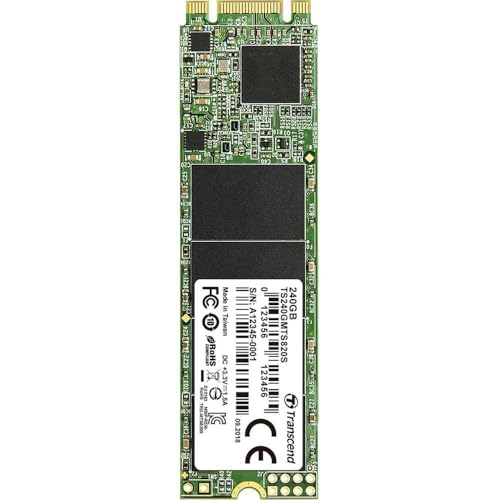Transcend SSD interno MTS820S M.2 2280 SATA III 6 Gb/s da 240 GB, memoria 3D TLC NAND - TS240GMTS820S