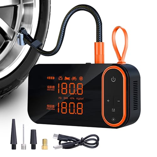 Niesel Inflador de neumáticos portátiles, neumáticos para compresor de aire del automóvil | Bomba de aire para automóvil de 130 PSI inalámbrica - Herramienta de inflación de neumáticos para bicicletas