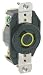 Leviton 2310 20 Amp, 125 Volt, Flush Mounting Locking Receptacle, Industrial Grade, Grounding, V-0-MAX, pack of 1, Black