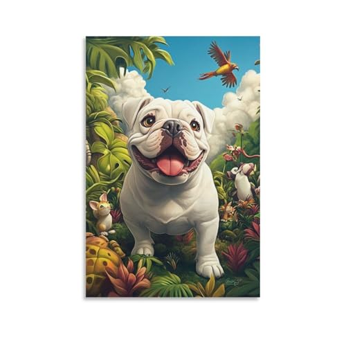 Bulldog français murale décoration salon pour une ambiance cosy