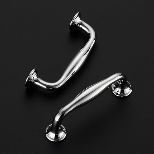 Image of Ravinte 5 Pack 3 Inch Polished Chrome Kitchen Cabinet Handles Solid Zinc Alloy Cabinet Pulls Cupboard & Drawer Handles