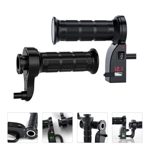 Manillar calefactable moto 12v con puerto USB y control ajustable termostático 7