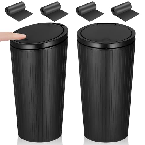 Zocipro 2 Stück Auto Mülleimer, Automülleimer mit Deckel, Car Trash Bin, Mini Mülleimer Auto Wasserdicht und Geruchsdicht mit 4 Rollen Müllbeutel, Automülleinmer Klein für Auto, Zuhause, Büro