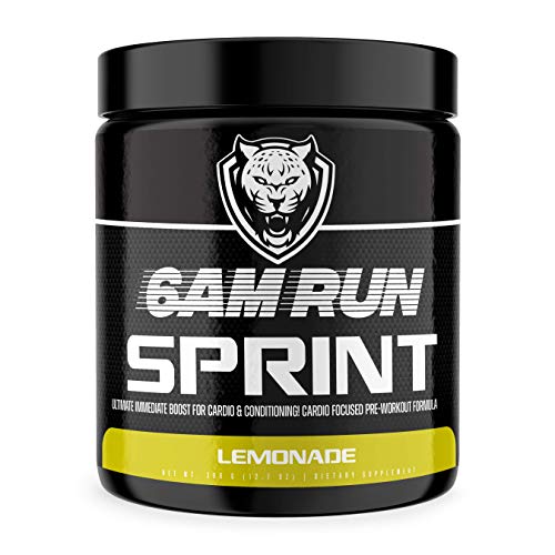 6AM RUN Sprint Run Pre Workout Powder for Running - Cardio Pre Workout No Jitters - Keto Pre Workout Powder - Vegan Pre Workout Powder - Lemonade Pre Workout Running Supplement - 30 Scoops