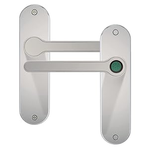 Blusafe Fingerprint Internal Door Lock, Biometric Smart Door Handle, 50 Fingerprints, 2 Backup Keys, HMO/Student Houses, Bedrooms, Home Office Locks (Long, Chrome)