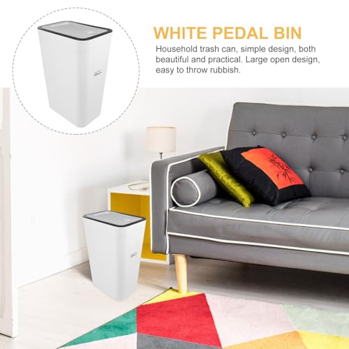 Basurero rectangular con tapa diseño slim para cocina y oficina miniatura 3