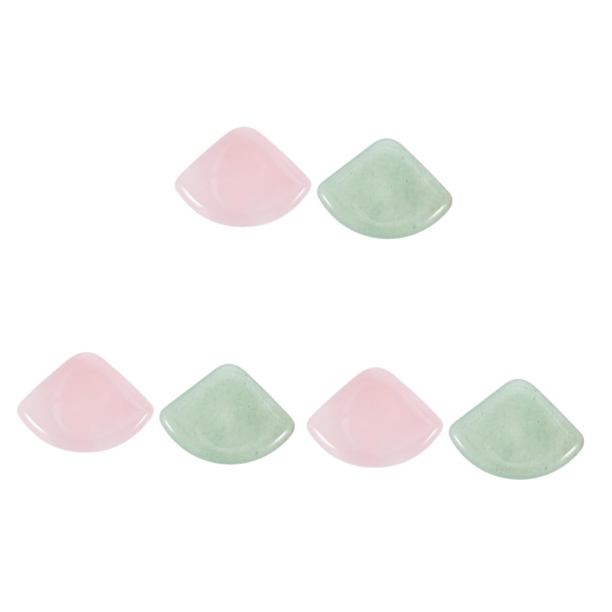 FRCOLOR 3sätze Gua Scraping Boards Aus Rosenquarz Und Grüner Aventurin Fanshaped Massagewerkzeuge Durchblutung Und Reduzierung Von Gesichtsschwellungen Für Körper Und Gesichtsmassage