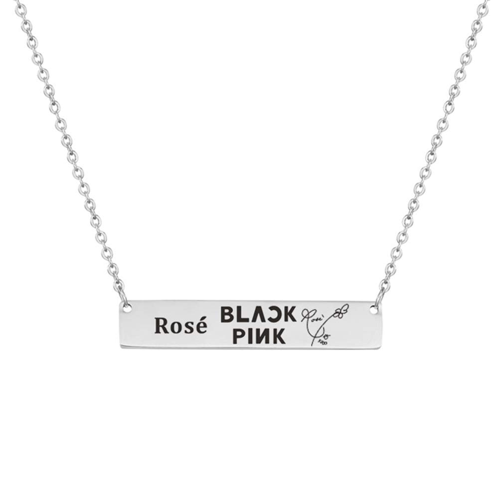 Fancyku- Kpop Blackpink Members Silver Titanium Rose Pendant Necklace Fashion Jewelry For Unisex Adult (B07R28SNSF) Amazon Price History, Amazon Price Tracker