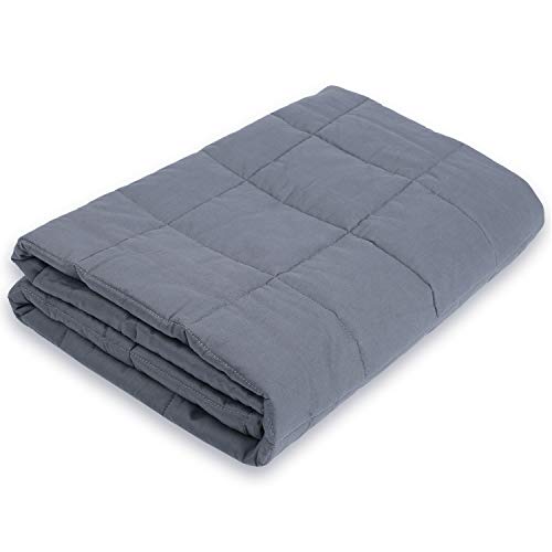 Small Weighted Blanket, Weighted Blanket for Kids 3 lbs (36''x48'') - Nursery Bed Blankets for Boys & Girls, Heavy Blanket with Glass Beads for All Season Use (Grey), HIYI305H