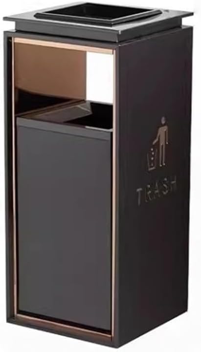 Rectangular Stainless Steel Commercial Trash Can with Removable Bucket, Indoor & Outdoor Use for Kitchen, Office, Hallway, Patio