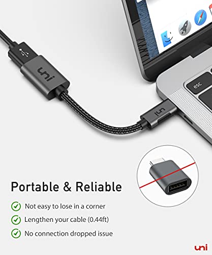 Image of uni USB C to USB Adapter 2 Pack, Thunderbolt 4 /3 Compatible Male to Female USB-A Converter, Type-C to USB Heavy Duty Aluminum OTG Cable for MacBook /iPad Pro /Air, Galaxy S24, Laptops, Tablets, etc