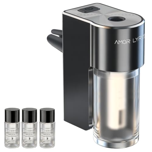 Image of Car Air Freshener Diffuser, Smart Car Vent Air Freshener, 3 Speed Adjustable, Rechargeable, Intelligent Auto On /Off, Long Lasting Fragrance, 3 x 10ml Essential Oils, New Car Smell