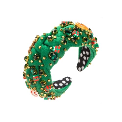 Diadema de Navidad con purpurina para niñas con diadema de ala ancha antideslizante de pelo