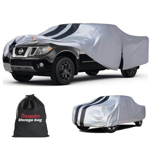 Image of Nissan Frontier Truck Cover Custom Fit 2021-2026 King Cab /Crew Cab Short Bed(4.9'-6.1') With Door Zipper, 10 Layers Pickup Truck Cover Waterproof All Weather,Car Tarp for Wind Dust Sun etc Protection.